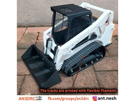 skid steer rc car with tracks and atcmints|3D Printed RC Tracked Skid Steer Loader in 1/8.5 scale .